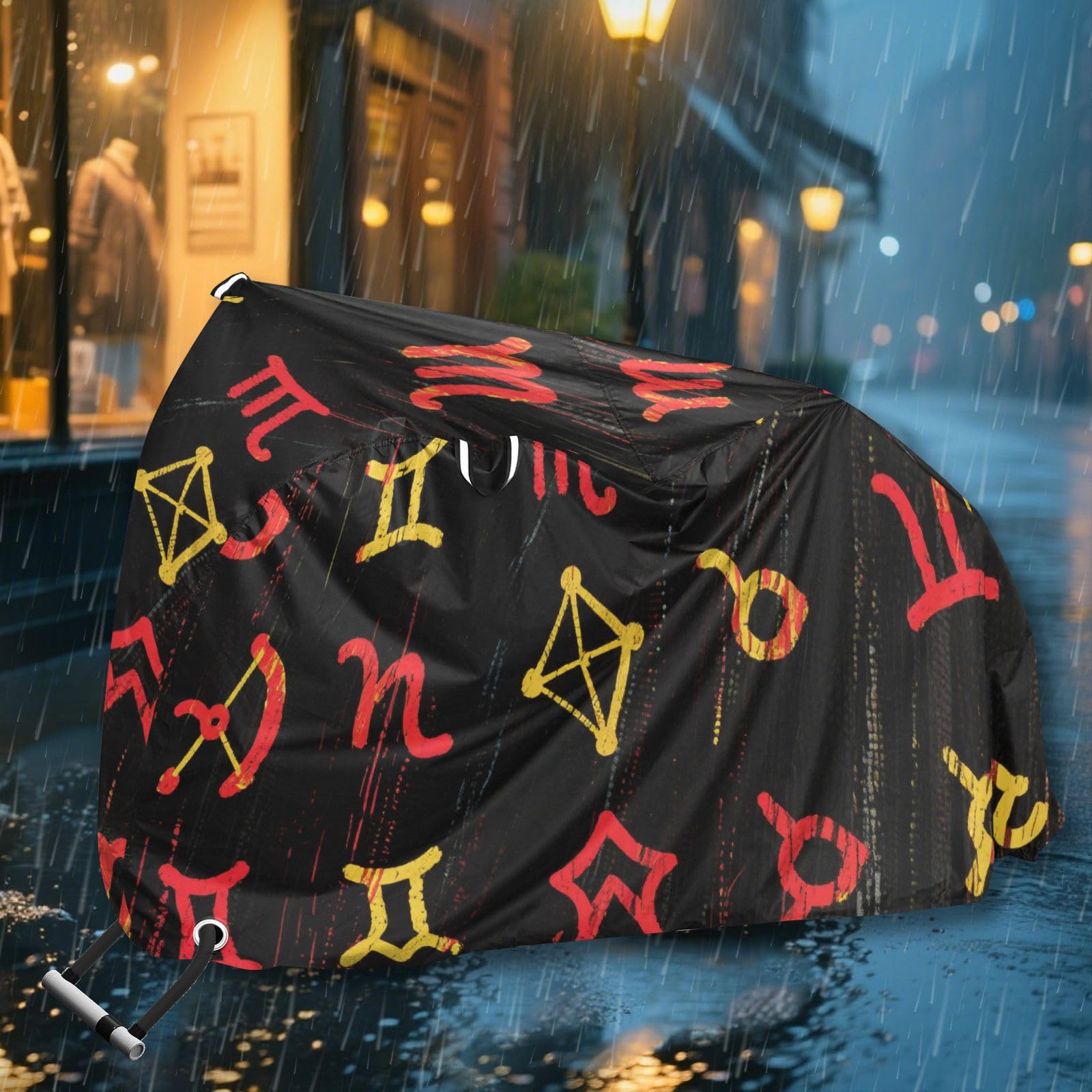 Housse de vélo imperméable avec trous de verrouillage pour intérieur et extérieur - Compatible avec la plupart des vélos d'extérieur - Rouge/noir