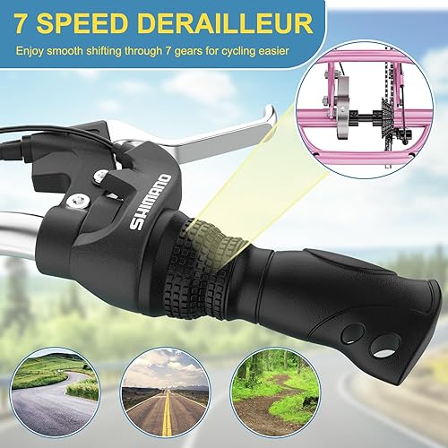 Miniatura 4 de NAIZEA Triciclo plegable para adultos, 7 velocidades, 202426 pulgadas, triciclo plegable para adultos, bicicleta de 3 ruedas, triciclo plegable con