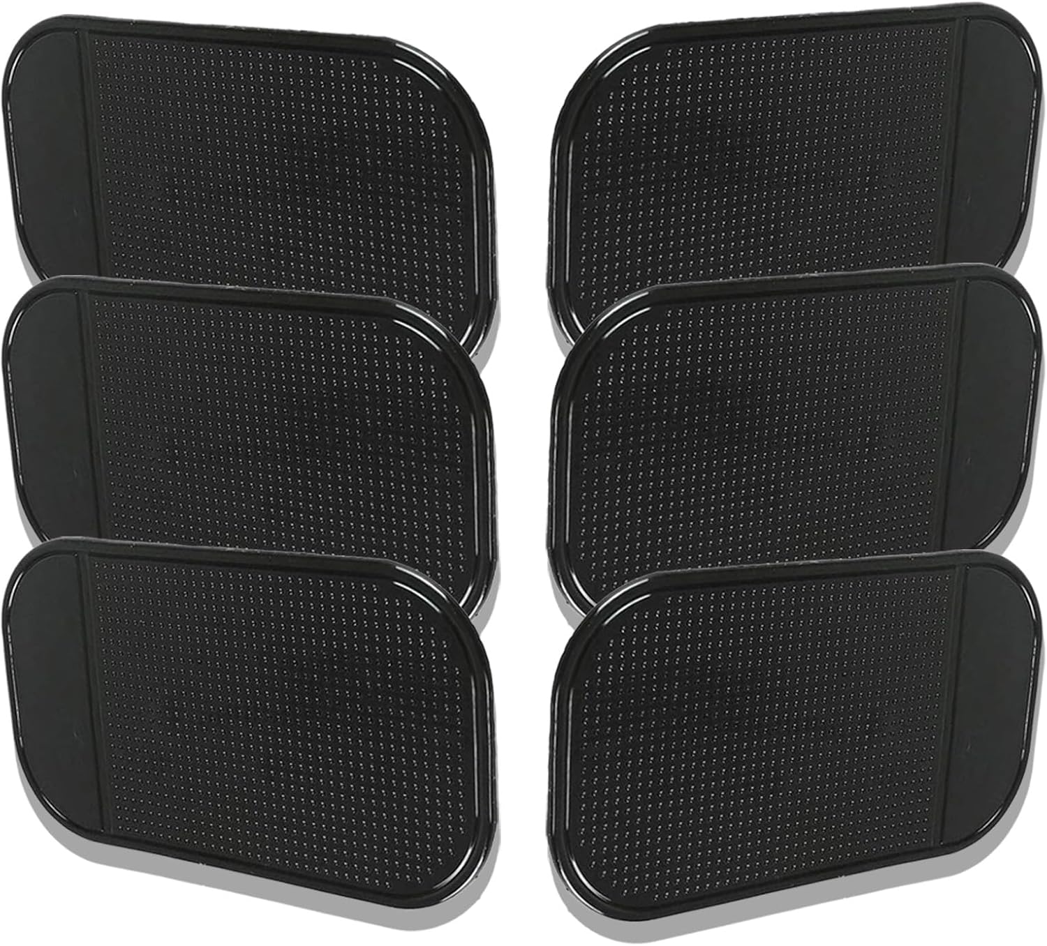 1 Pack 6 Pcs Car Dashboard Non Slip Mat,5.5 in*3.14 in Slide Sticky Dash Pad,Fit for Car Dashboard Accessories, Phones,Keys.(Black)