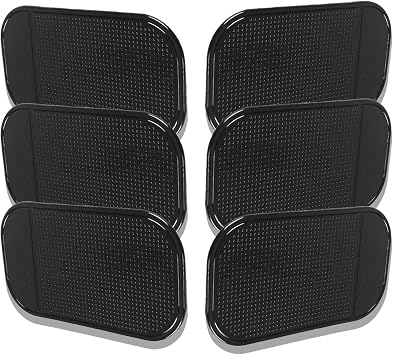 1 Pack 6 Pcs Car Dashboard Non Slip Mat,5.5 in*3.14 in Slide Sticky Dash Pad,Fit for Car Dashboard Accessories, Phones,Keys.Black