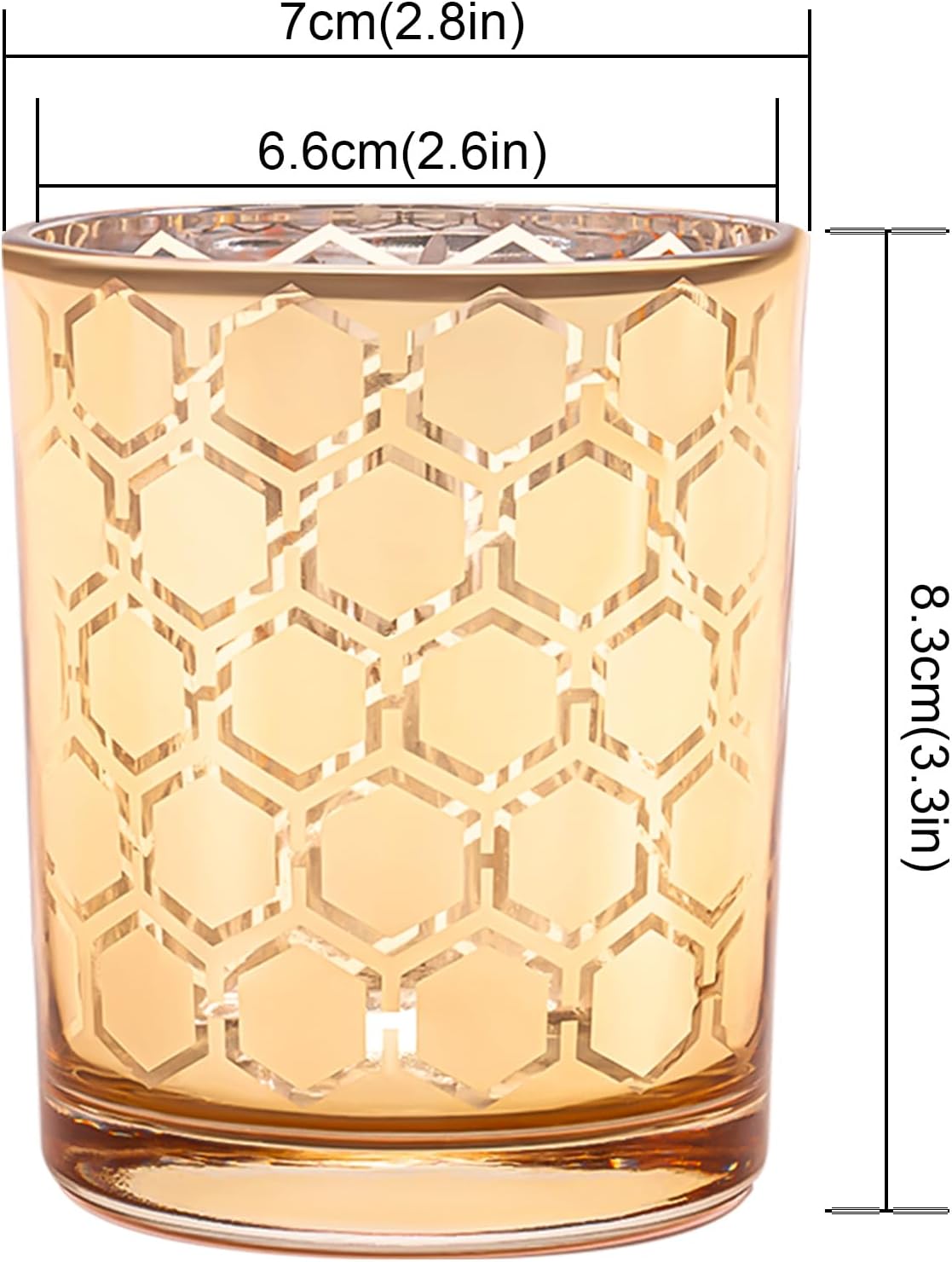 Tea Lights Candle Holder, Gold Votive Candle Holders Set of 3, Glass Tealight Holders with Geometric Stripe Wave Pattern, Centerpiece Table Decorations for Wedding Birthday Party Supplies