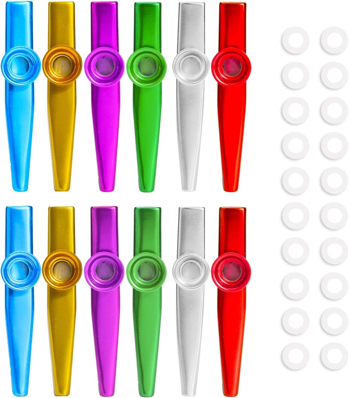 HIFOT 12pcs Metal Kazoo Musical Instruments Kazoos