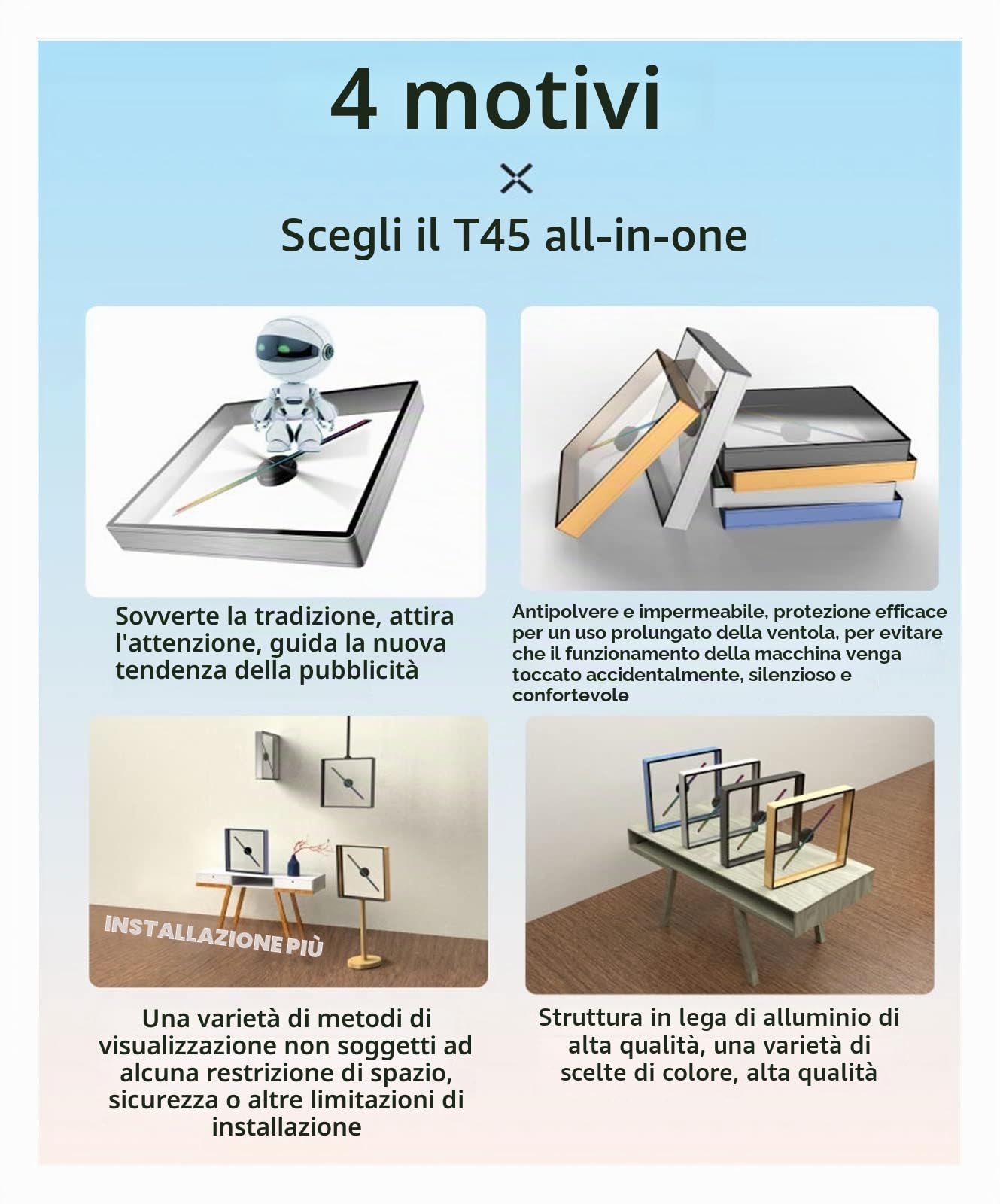 Ventilatore con ologramma 3D, Display a ventaglio con ologramma 3D Perline luminose a LED Lettore di immagini olografiche con ventaglio olografico a occhio nudo per Negozi Aziendali, Negozi, Vacanze(6