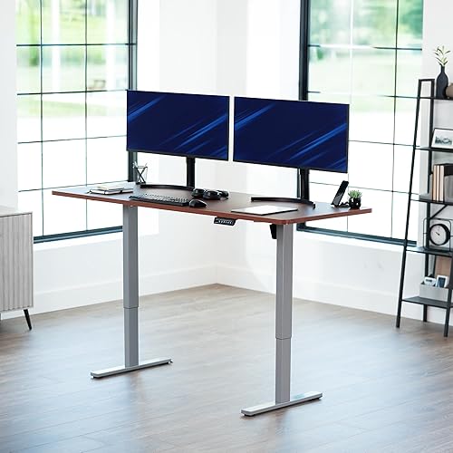 Vista 91 de VIVO DESK-KIT-1W6G - Escritorio eléctrico de pie de 60 x 24 pulgadas, ajuste de altura de memoria, serie 1B, parte superior de nogal oscuro de una