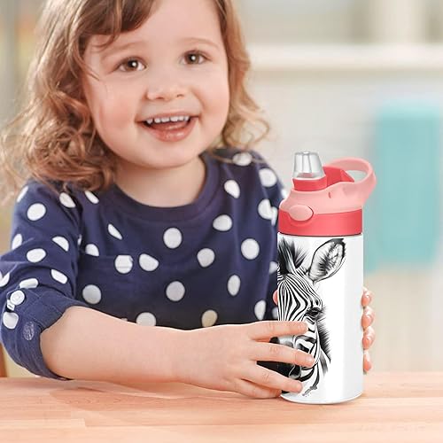 Miniatura 42 de Cute White Horses - Botella de agua para niños, botellas de agua aisladas de acero inoxidable con tapa con popote, 12 onzas, sin BPA, a prueba
