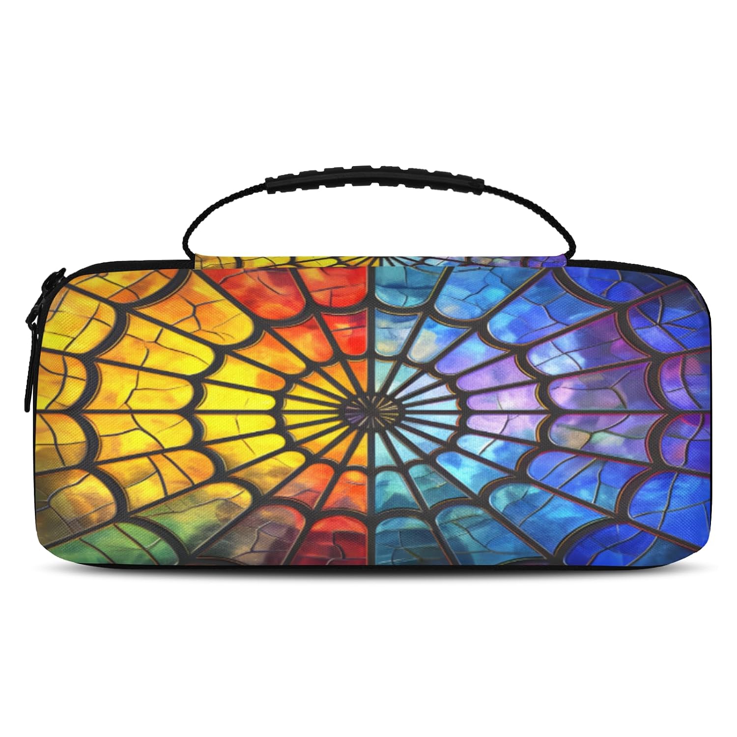 Adornori Stained Glass Carry Case Compatible with Nintendo Switch 2, with 20 Games Cartridges, Rainbow Portable Travel Carrying Case Pouch for Accessories & Games