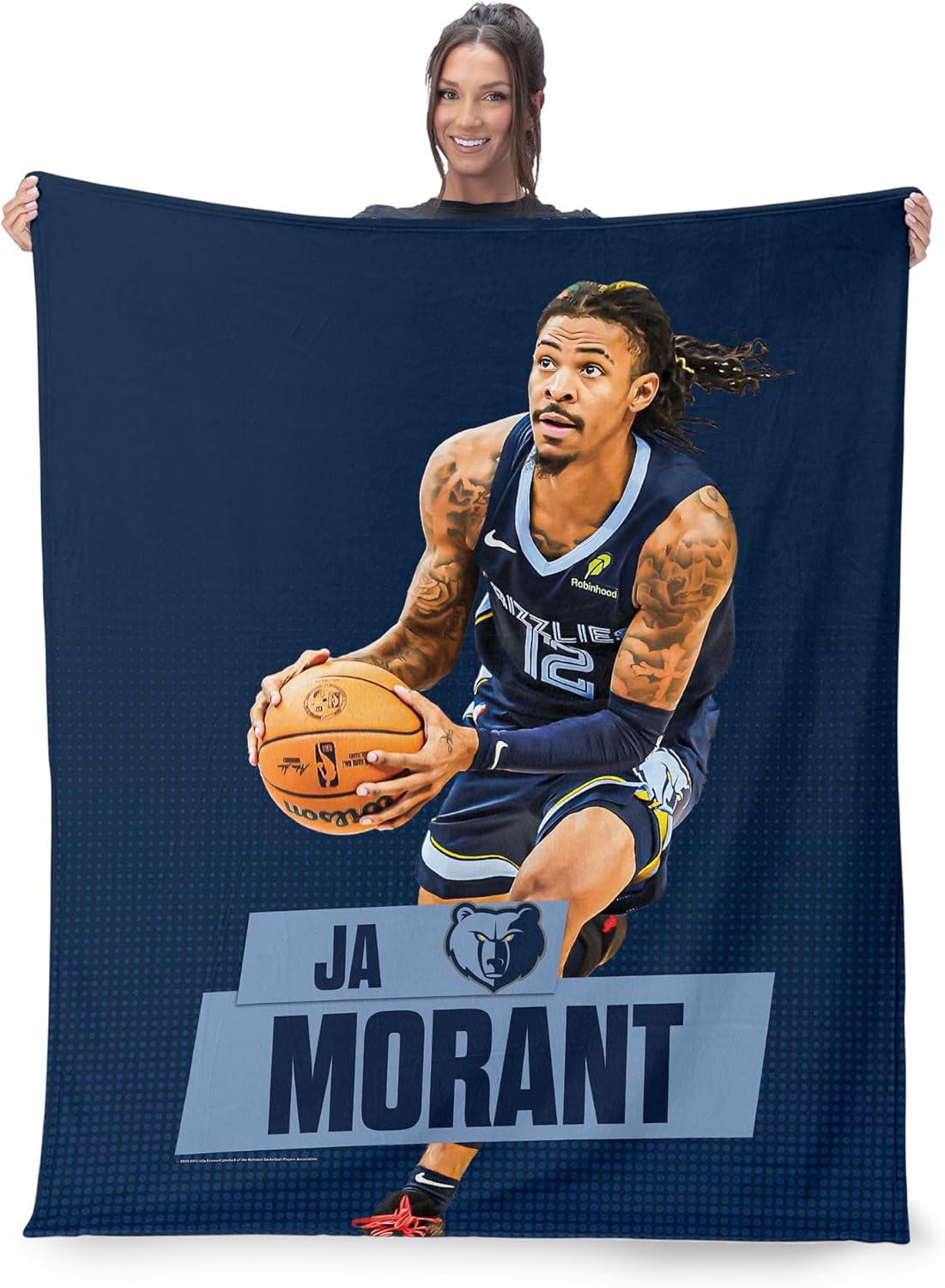 Northwest Memphis Grizzlies Ja Morant NBA Silk Touch Throw Blanket 50x60 inches