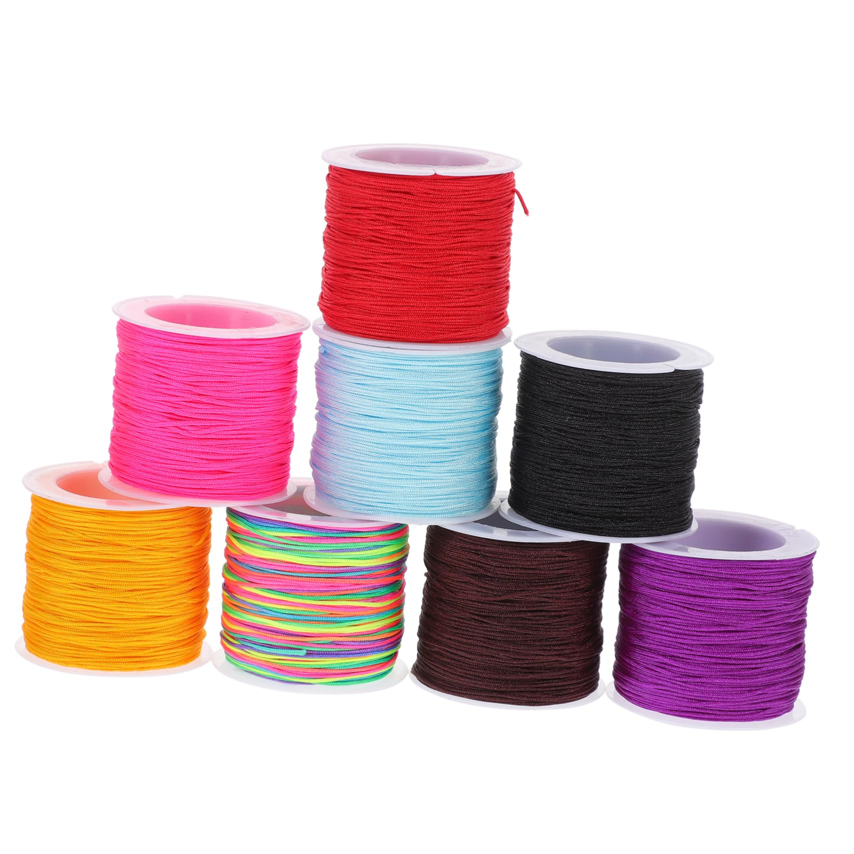 VILLCASE 3 Set Corda Intrecciata Bracciale Bangle Fili Per Collane Bracialetti Perline Spago Filo Per Uncinetto Filo Per Maglieria Grosso Filo Della Bobina Del Ricamo Nylon 8 * 3