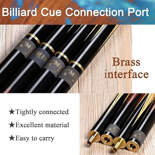 Miniatura 5 de Tacos de billar profesionales 34 Split Taco de billar Taco de billar Taco de billar Negro Ocho taco 9.5MM10MM con caja (color 2, tamaño 0.394 in)