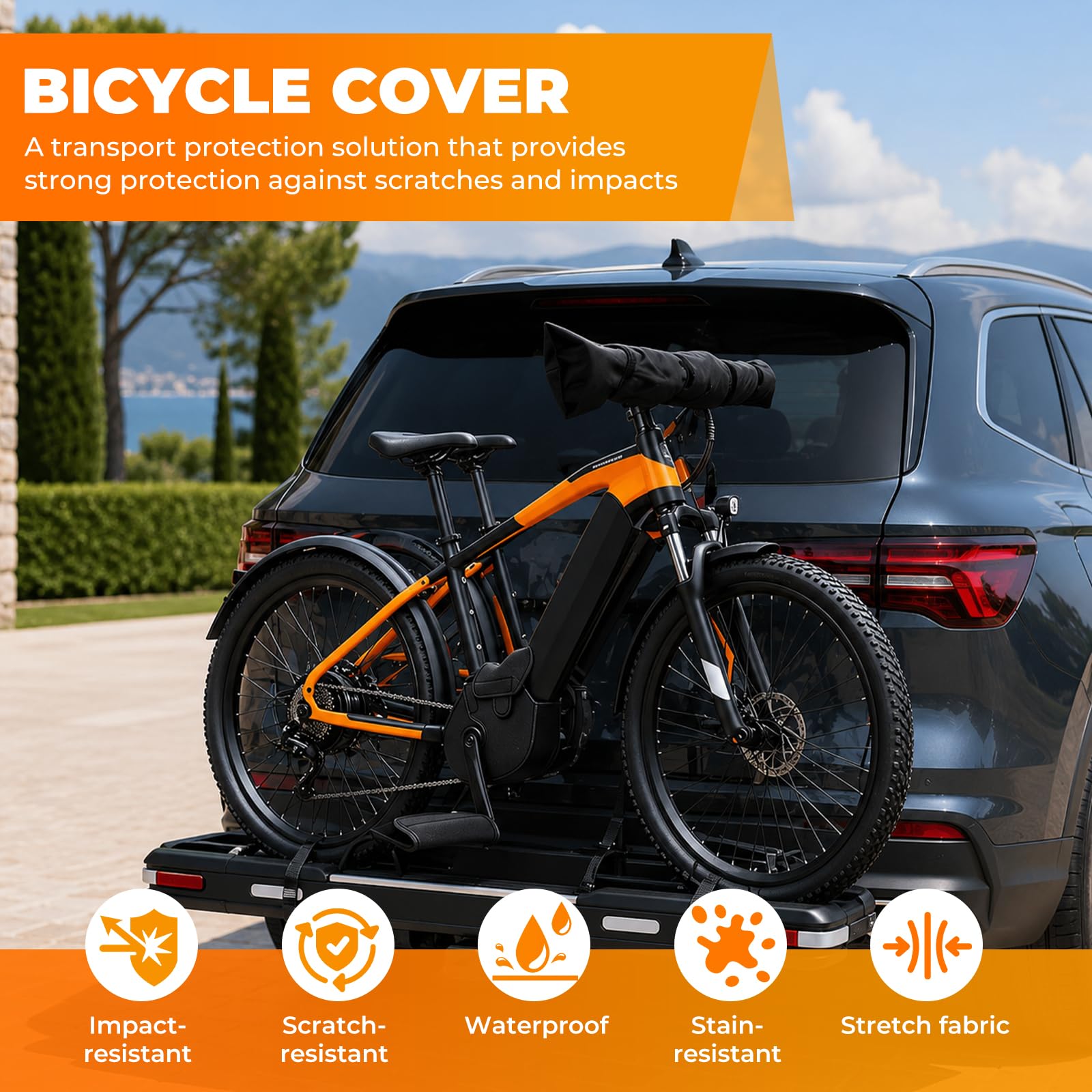 Ebike Transporte Protection 3-teilig,Lenkerschutzhülle Akku Schutzhülle E-Bike Motor Schutzhülle & 2 Pedalschoner,Fahrrad Schutzhülle Schutz für Fahrradträger vor Wasserfest&Feuchtigkeit