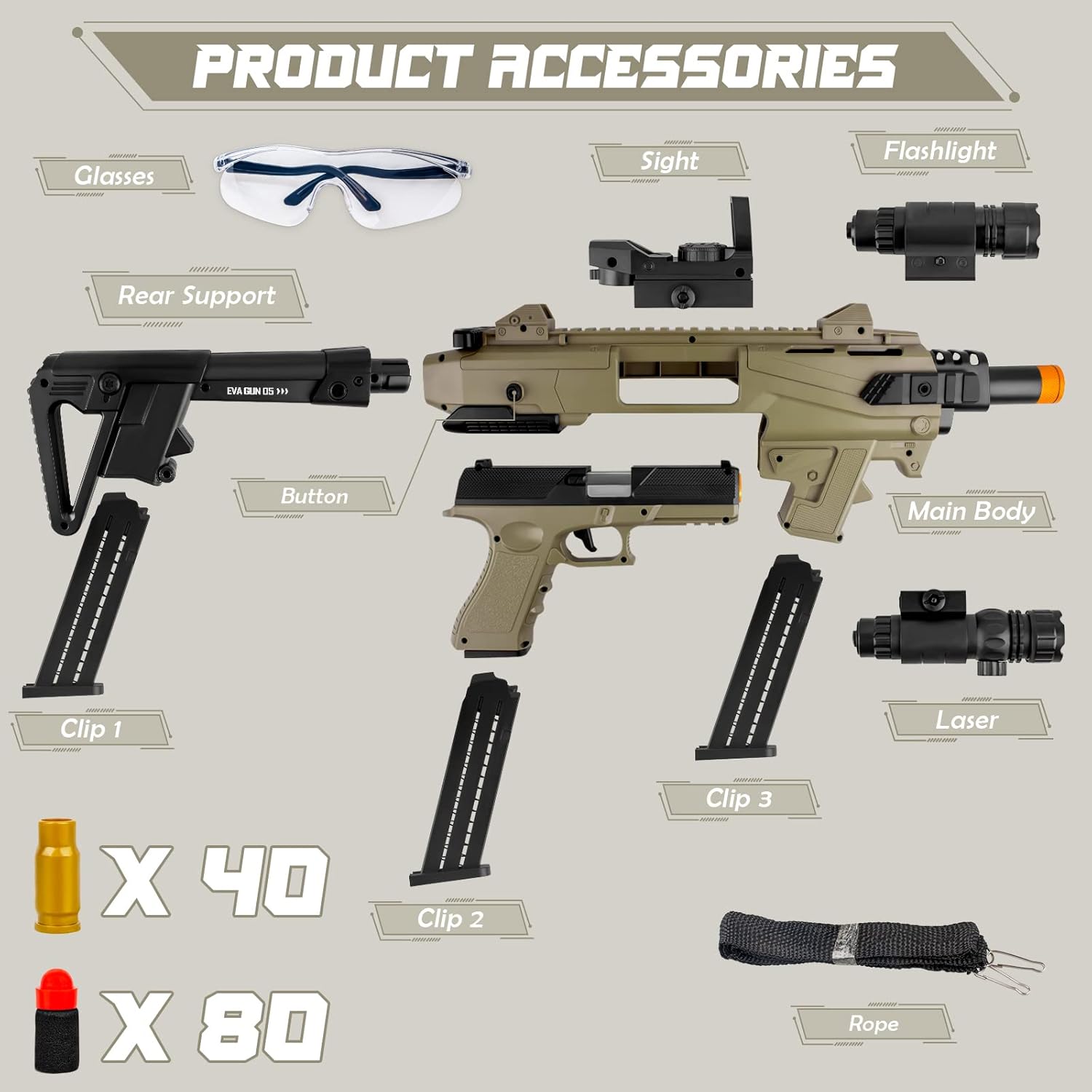 Buy Hadrono Soft Bullet Blaster Toy with Shell Ejection & Pull Back