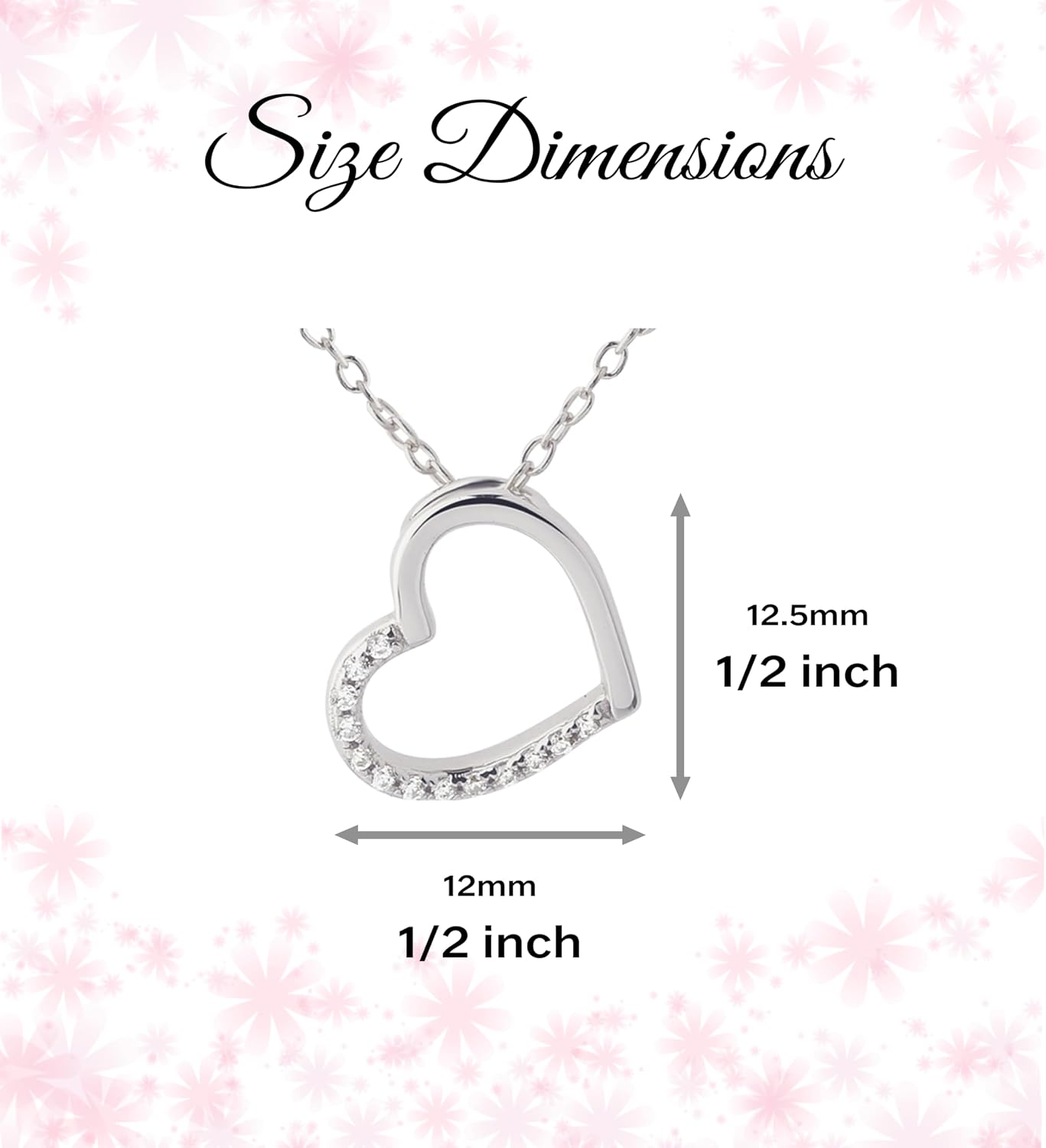 Cherished Moments Children's 925 Sterling Silver and 14K Gold Plated Floating Heart Necklace with Pink and Clear CZ Stones Gift for Little Girls, Toddlers, and Kids