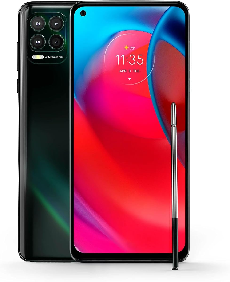 Motorola Moto G Stylus 5G, 128GB + 4GB RAM, Cosmic Emerald - Locked to AT&T (Renewed)
