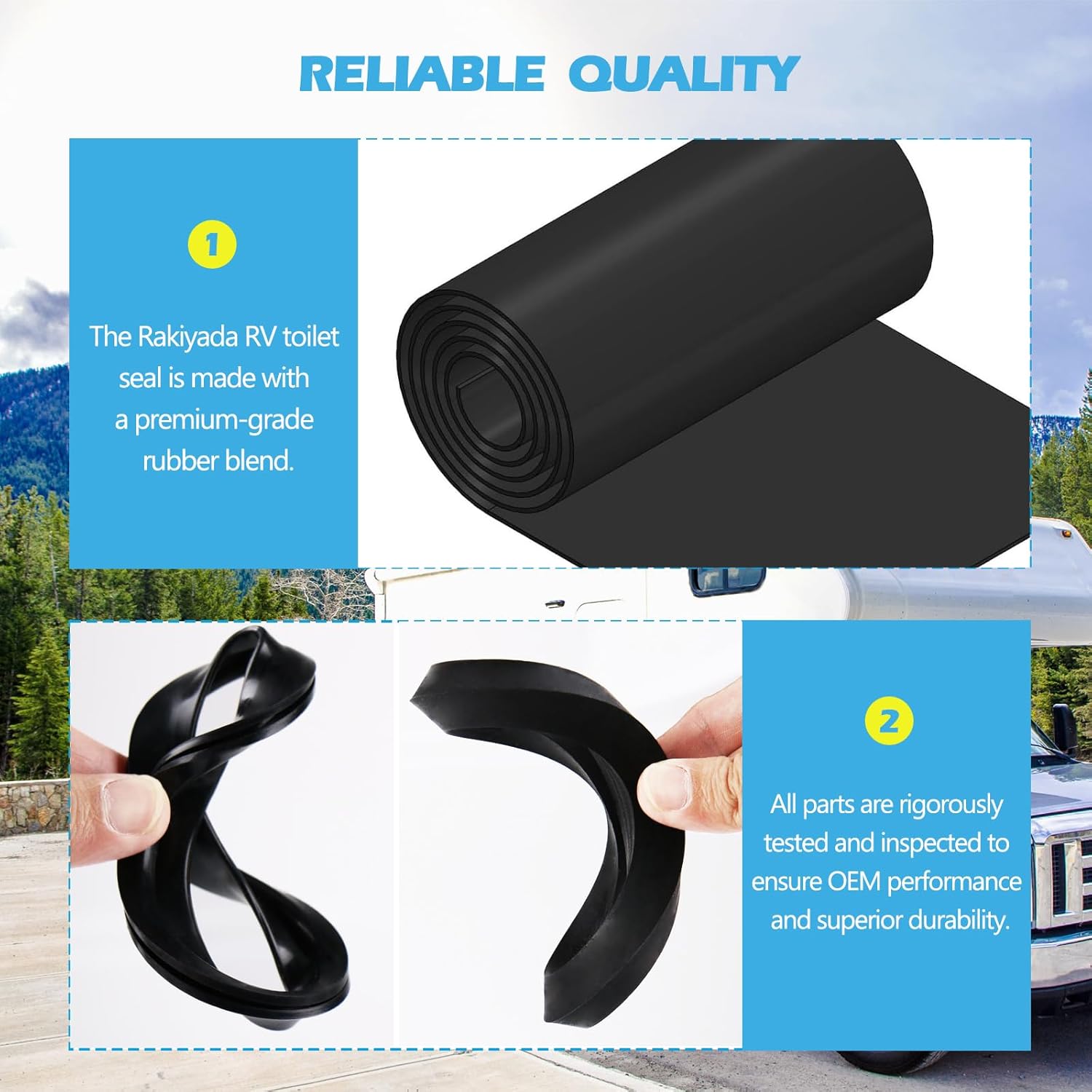 Upgraded RV Toilet Valve Replacement Kit with Seal Kit Compatible with Dometic 300, 301, 310, 311, 320, 321