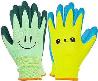 Kids Gardening Gloves for Ages 2-12 Toddlers, Youth, Girls, Boys, Children Garden Gloves for Yard Work (Size 5 for 9, 10 Year Old)