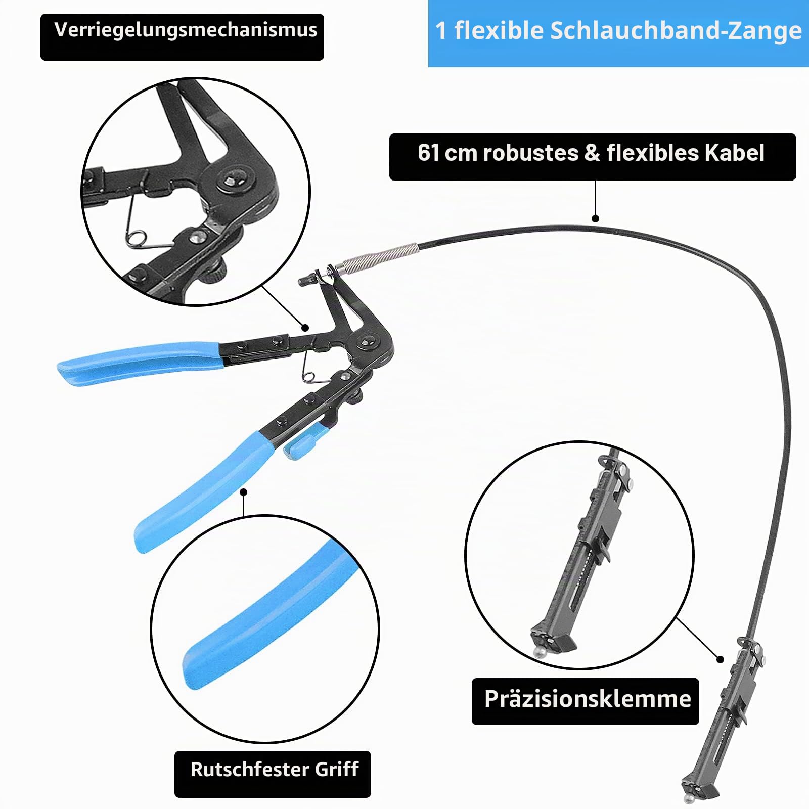 DAYUAN 9 TLG Schlauchklemmenzangen Set Schlauchschellenzange Schlauchschelle Zange Werkzeug