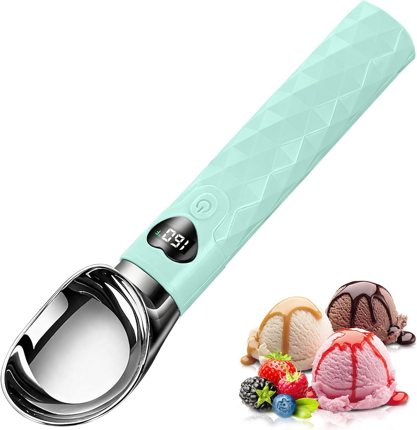 Heated Ice Cream Scoop Rechargeable, Black