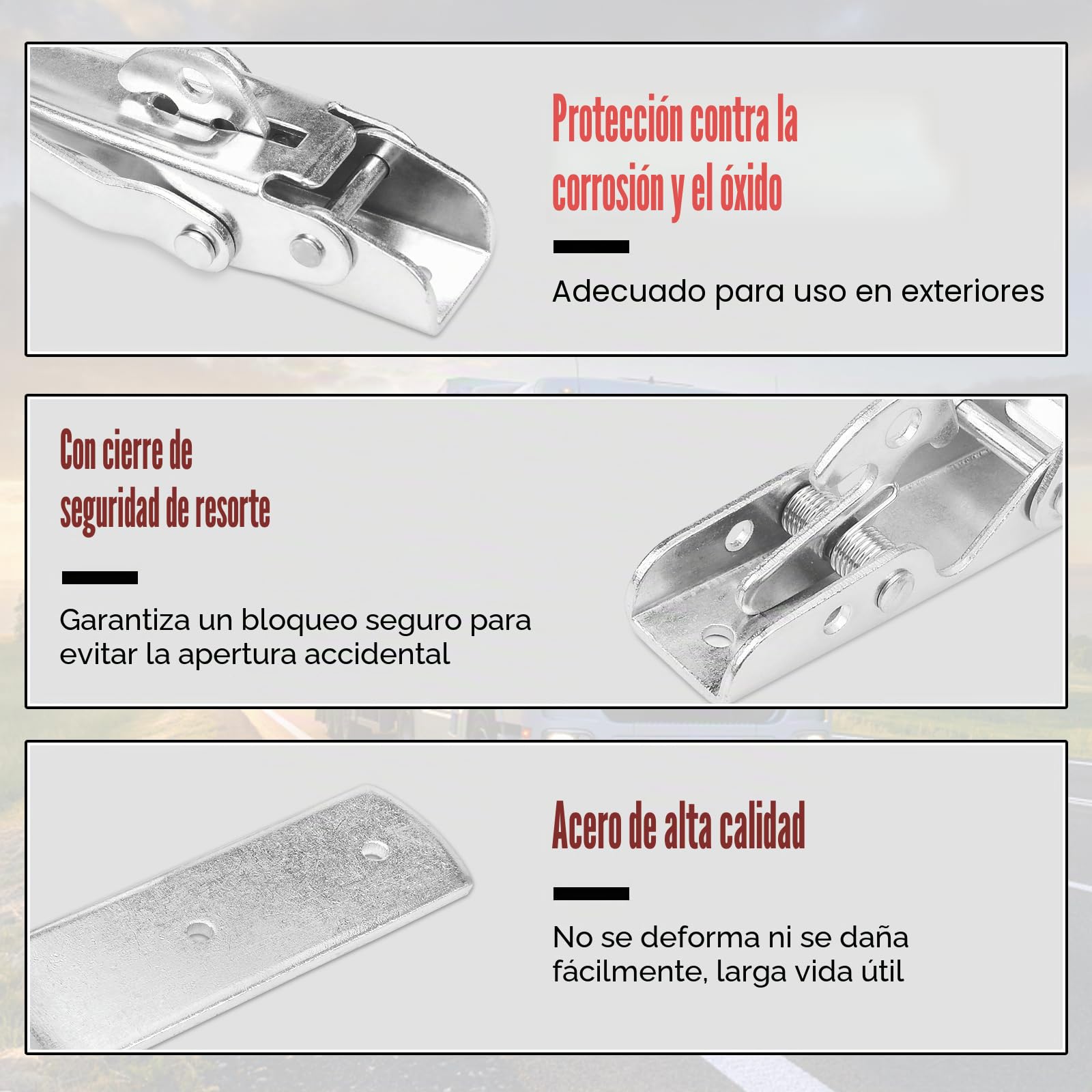 PGonline 2 piezas de cierre excéntrico, cierre de pared lateral para remolques con seguro, cierre excéntrico para remolques de coches y camiones de volteo, cierre grande (210 mm), accesorios de cierre
