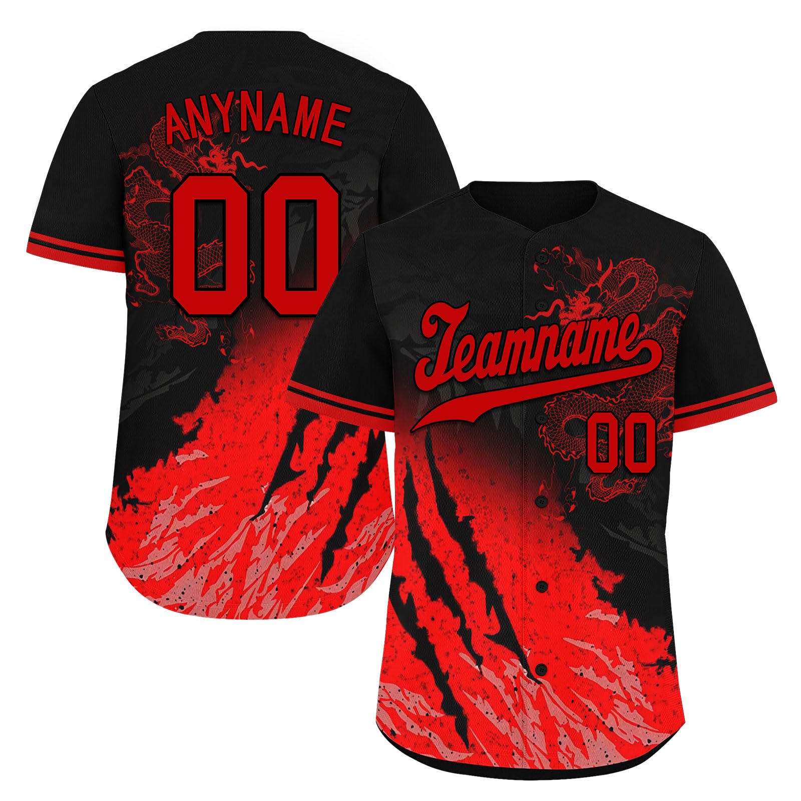 coolcustomize Custom Skull Baseball Jersey for Men Youth Team Gothic Sports Uniform Short Sleeve Softball Shirts with Name/Logo