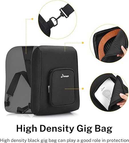 Miniatura 21 de Donner Arpa de lira, 10 cuerdas de metal, cuerpo de caoba y sillín de hueso DLH-002 Arpa de lira para niños principiantes con llave de afinación