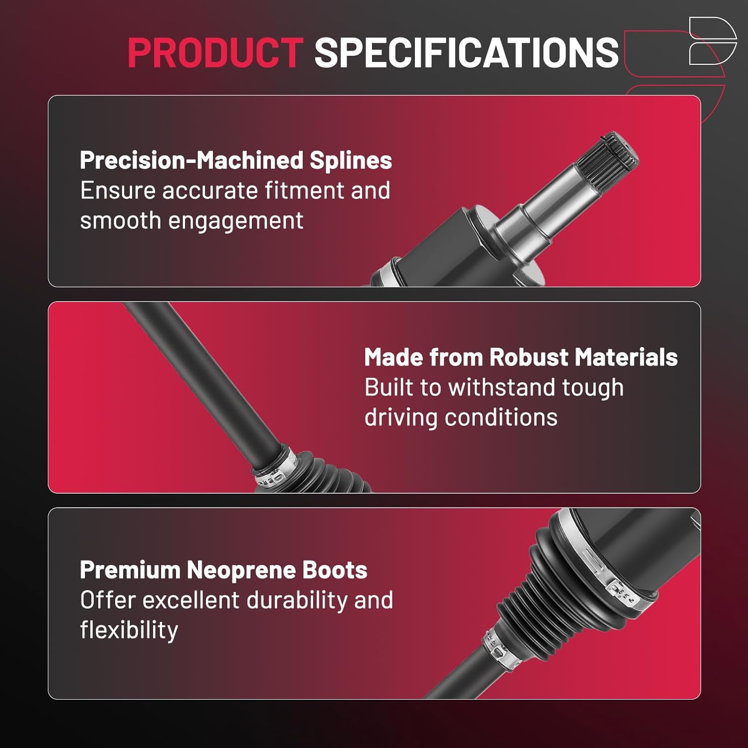 BDFHYK 2PCS NCV10049 CV Axle Shaft Assembly Front Left+Right Compatible with Buick LaCrosse Regal; Compatible with Cadillac XTS; Compatible with Chevy Impala; Compatible with Chevy Malibu