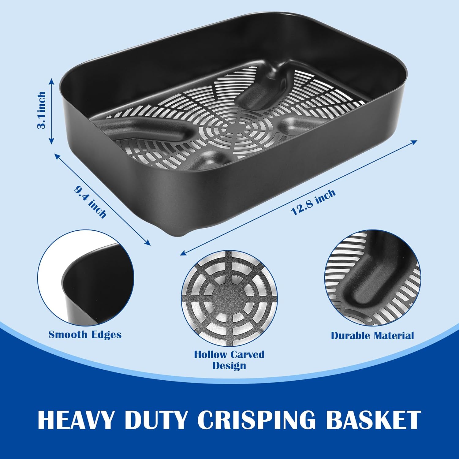 SafBbcue Combo Crisper Basket & Smoke Rack for 7 in 1 Ninja Woodfire OG700 Series Outdoor Grills, XSKCRSPBKT Air Fryer Basket and Roast Rack for Ninja Woodfire Grill OG701 OG751 Accessories, Non-Stick