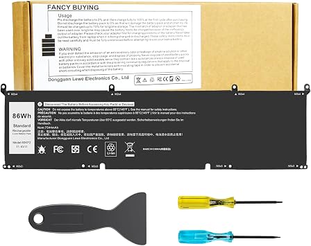 86Wh 69KF2 M59JH 8FCTC 70N2F Battery for Dell XPS 15 9500 9510 9520 Precision 5550 5560 5570 7510 M15 M17 R3 R4,G15 5510 5511 5515 5520 5521,G7 7500,Inspiron 7510 7610 P87F P91F P45E p100f