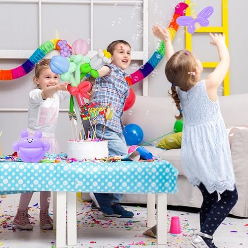 Miniatura 98 de Paquete de 260 globos largos, 100 globos negros de animales torcidos, globos mágicos largos de látex grueso para modelos de animales, Halloween