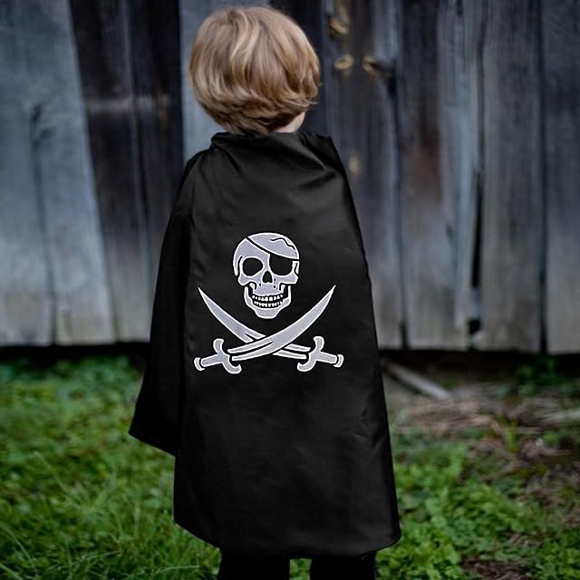 Foto 7 de 7 de MIVAIUN 3 Piezas Conjunto de Disfraz de Pirata Niños Disfraz de Capitán Pirata Capa de Pirata para Niños…