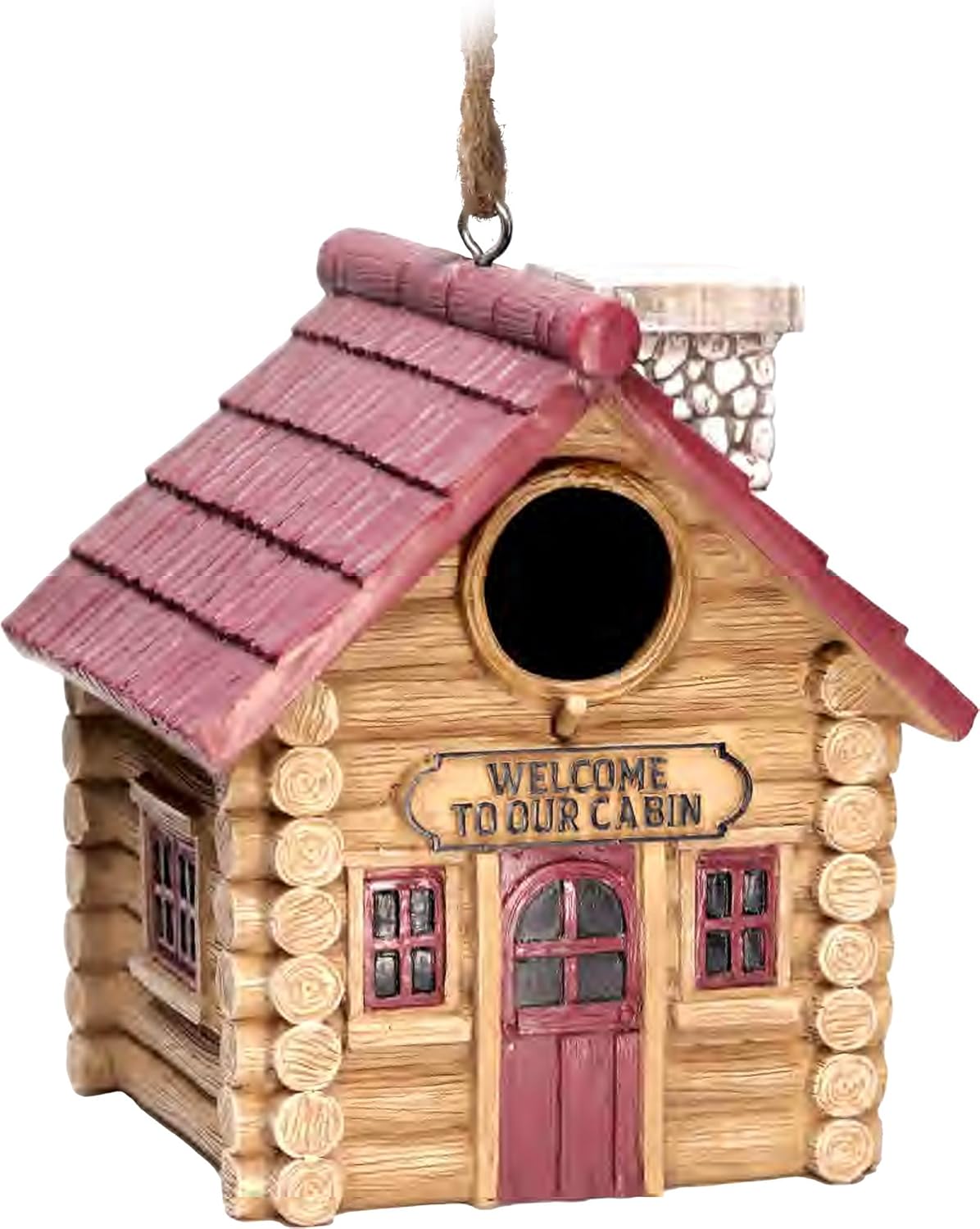 Spoontiques - Birdhouse - Garden Decor - Decorative for Yard and Garden Decoration - Hanging Novelty Outdoor Patio - Cabin