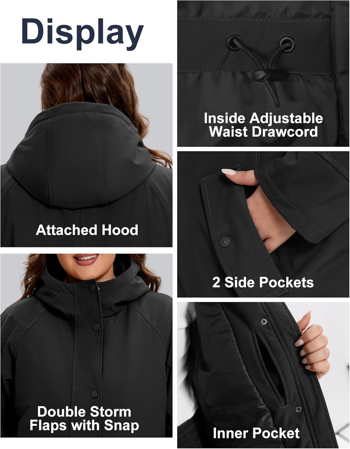 WINDMILL Womens Plus Size Softshell Jacket, Warm Windbreaker Coat with Hood (1X-6X) - Image 5