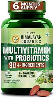 Vlado's Himalayan Organics Immunity Multivitamin Tablet for Men & Women with Probiotic 90+Vital Nutrients and 9+ Probiotic Price In India