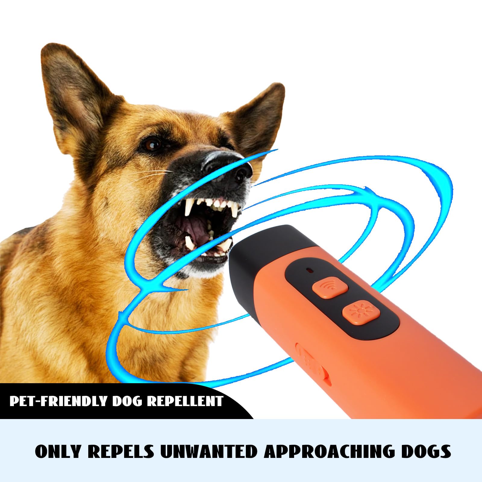 Anti Aboiement Chien, Anti Aboiement Chien Ultrason Puissant, Ultrason Chien avec Lampe Poche LED, Solutions Anti-Aboiement pour Chiens, pour Petit et Grand Chien