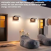 Vista 8 de Luces solares impermeables para exteriores, modernas luces solares de pared al aire libre, modelo de aluminio de lujo, lámpara de pared inalámbrica