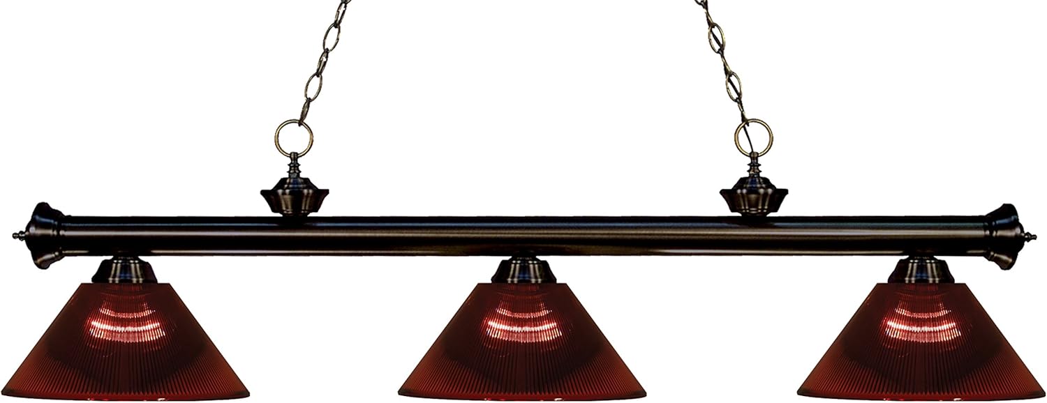 Z-Lite 200-3BRZ-ARBG 3 Billiard Light, Bronze, 16.00x57.00x14.00