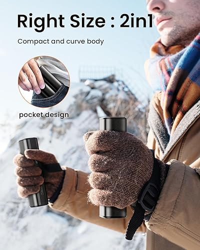 Miniatura 5 de GAIATOP Hand Warmers Rechargeable, 2 Pack Magnetic Electric Hand Warmer, Flashlight 8000mAh Warm 12 Hrs Portable Pocket Heating USB-C Handwarmers,