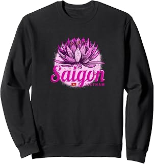 Saigon Ho Chi Minh City HCMC Vietnam Retro Lotus Vintage Sweatshirt
