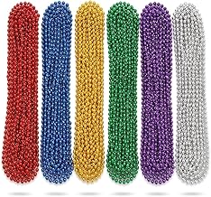 Oojami Mardi Gras Beads Necklaces - 33" Assorted Colors Beaded Necklaces for Mardi Gras, Carnival, Pirate Parties, Masquerade and Christmas, Bulk Parade Throws and Party Favors for Men and Women