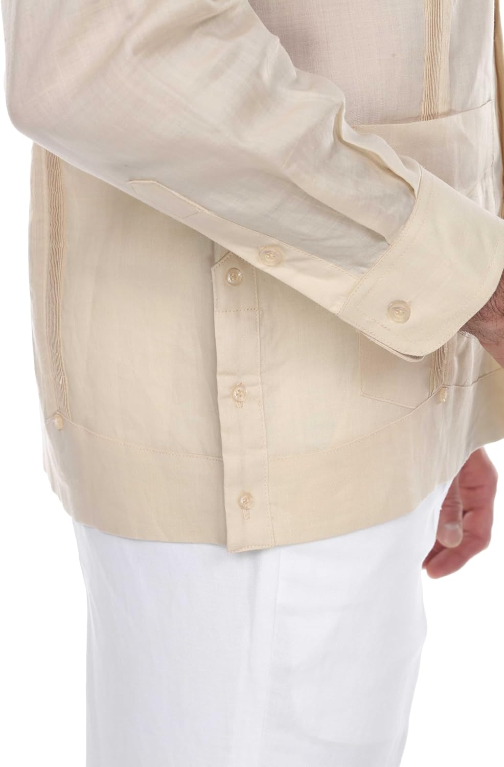 Mojito Collection Men's 100% Linen Classic Four-Pocket Long Sleeve Guayabera Shirt - Image 8
