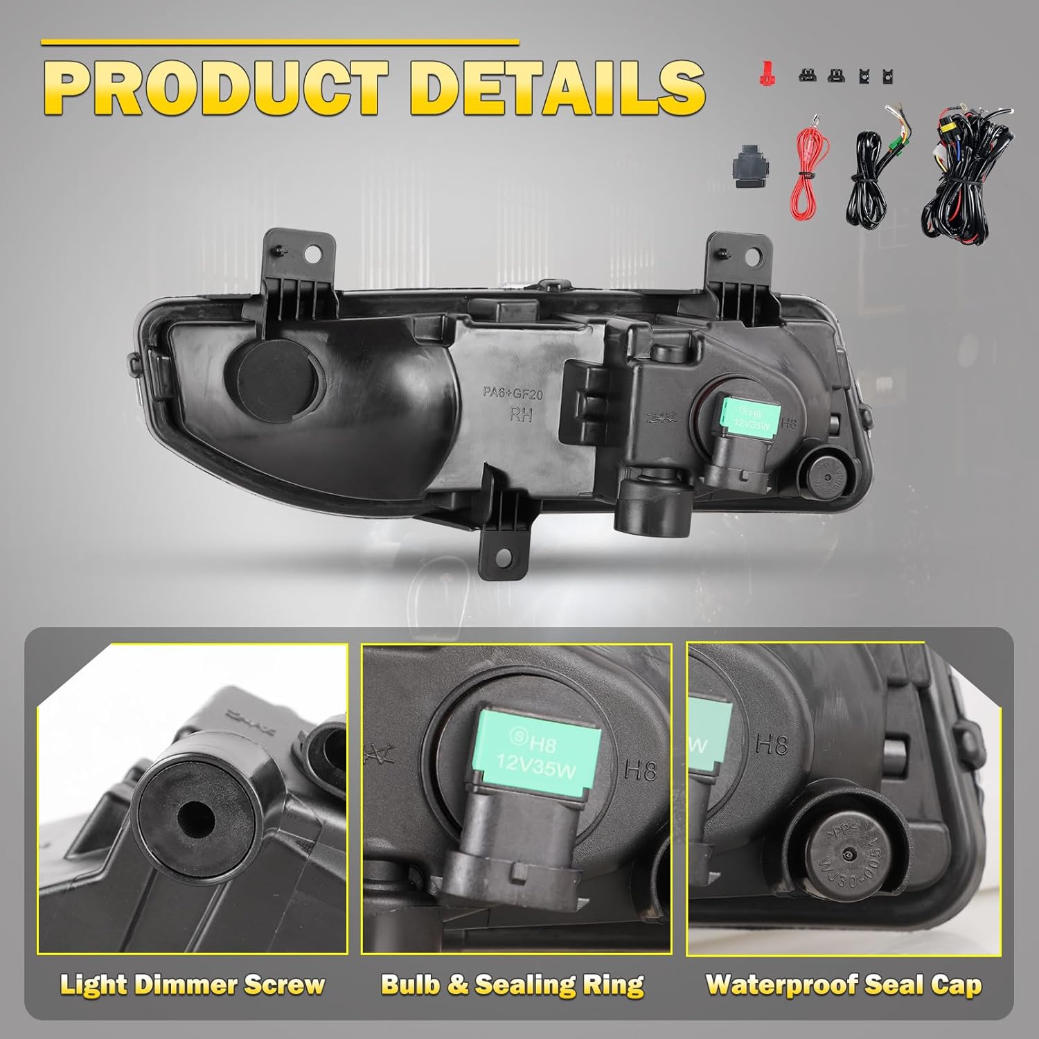AUTOWIKI Fog Lights for 2022 2023 2024 2025 Nissan Frontier OEM Front Fog Light Assembly Replacement for 22-25 Frontier S SV Clear Lens Fog Lamps 1 Pair w/Switch and Wiring Harness