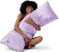 Vista 57 de Bedsure - Juego de fundas de almohada de satén tamaño king, 2 unidades - Fundas de almohada gris plateado para cabello y piel con cierre de sobre