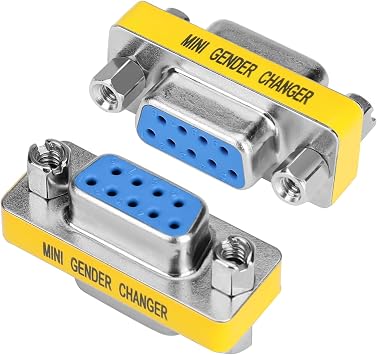ENUODA 2 Pack 9 Pin DB9 Connector, Female to Female Mini Gender Changer Adapter - RS232 Serial Cable Coupler for Data Transfer