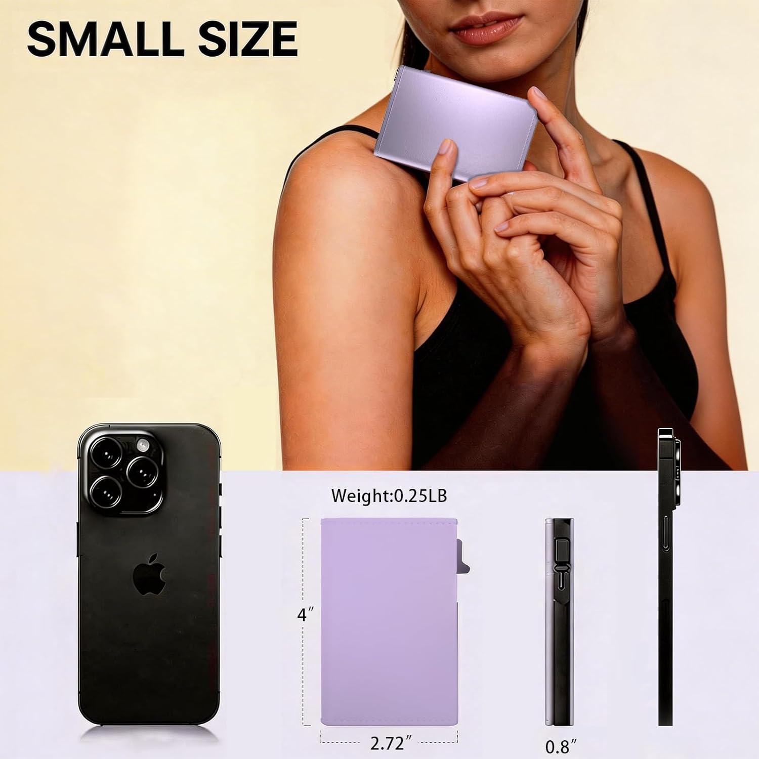 Womens Wallet Card Holder, Pop Up Wallet Card Case, RFID Blocking, Minimalist, Womens Slim Wallet Card Holder, 9-14 Cards Capacity, ID Window, Cash Pocket, Trifold Credit Card Holder Wallet for Women