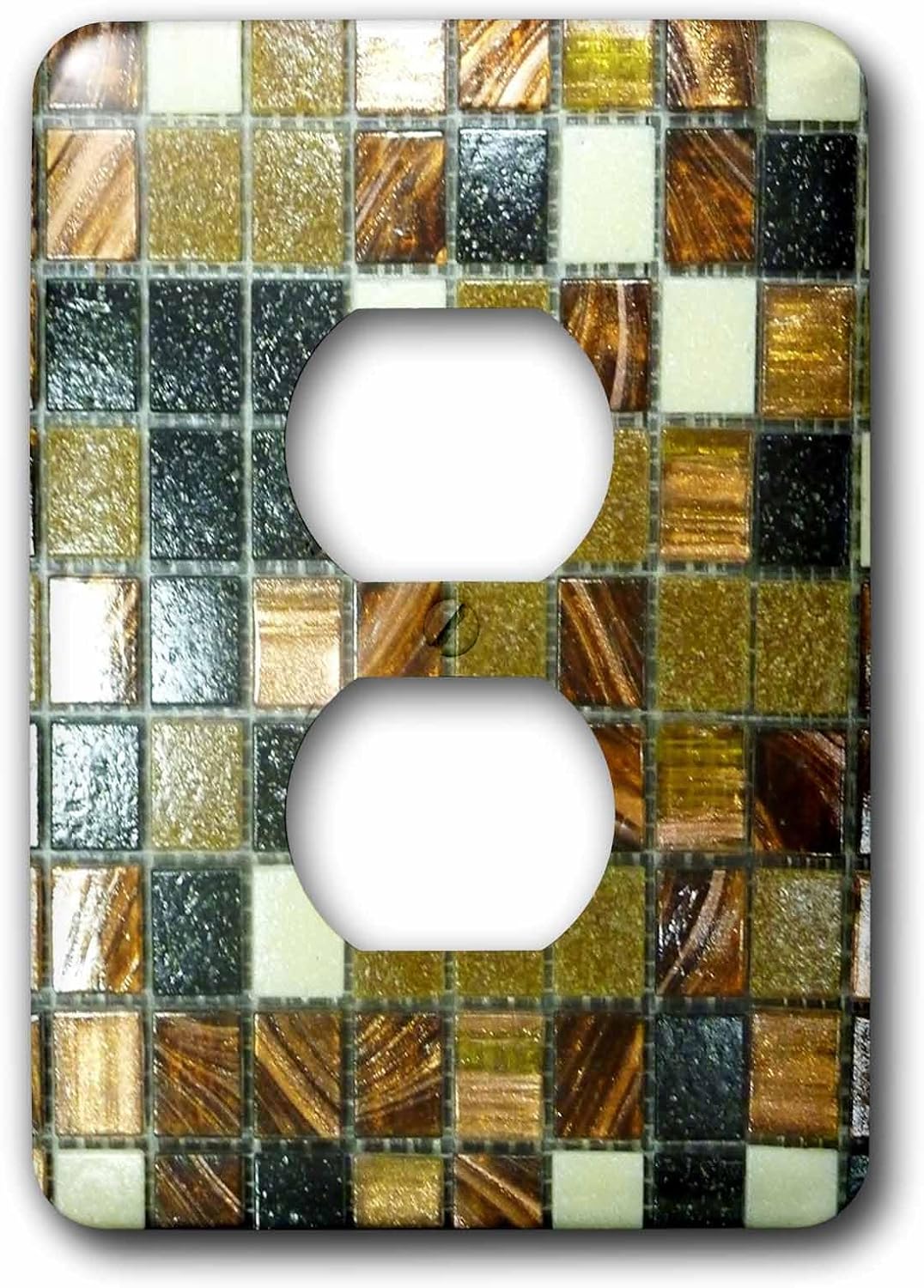 3dRose Image of Gold Copper And Black Metallic Tiles single toggle switch