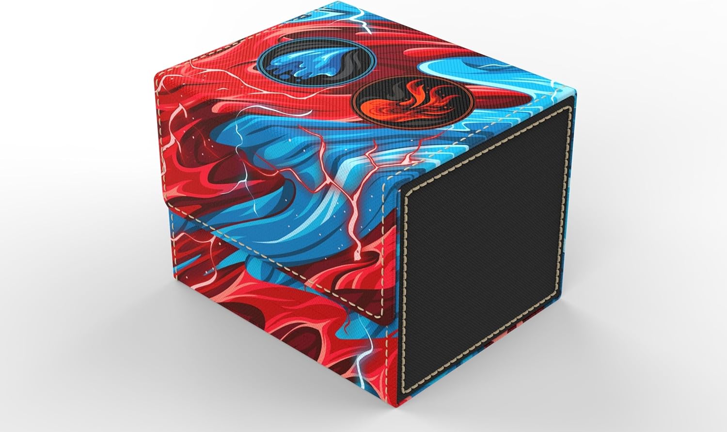 Vault- TCG/MTG 100+ Card Color Combo Deck Box (Blue/Red)
