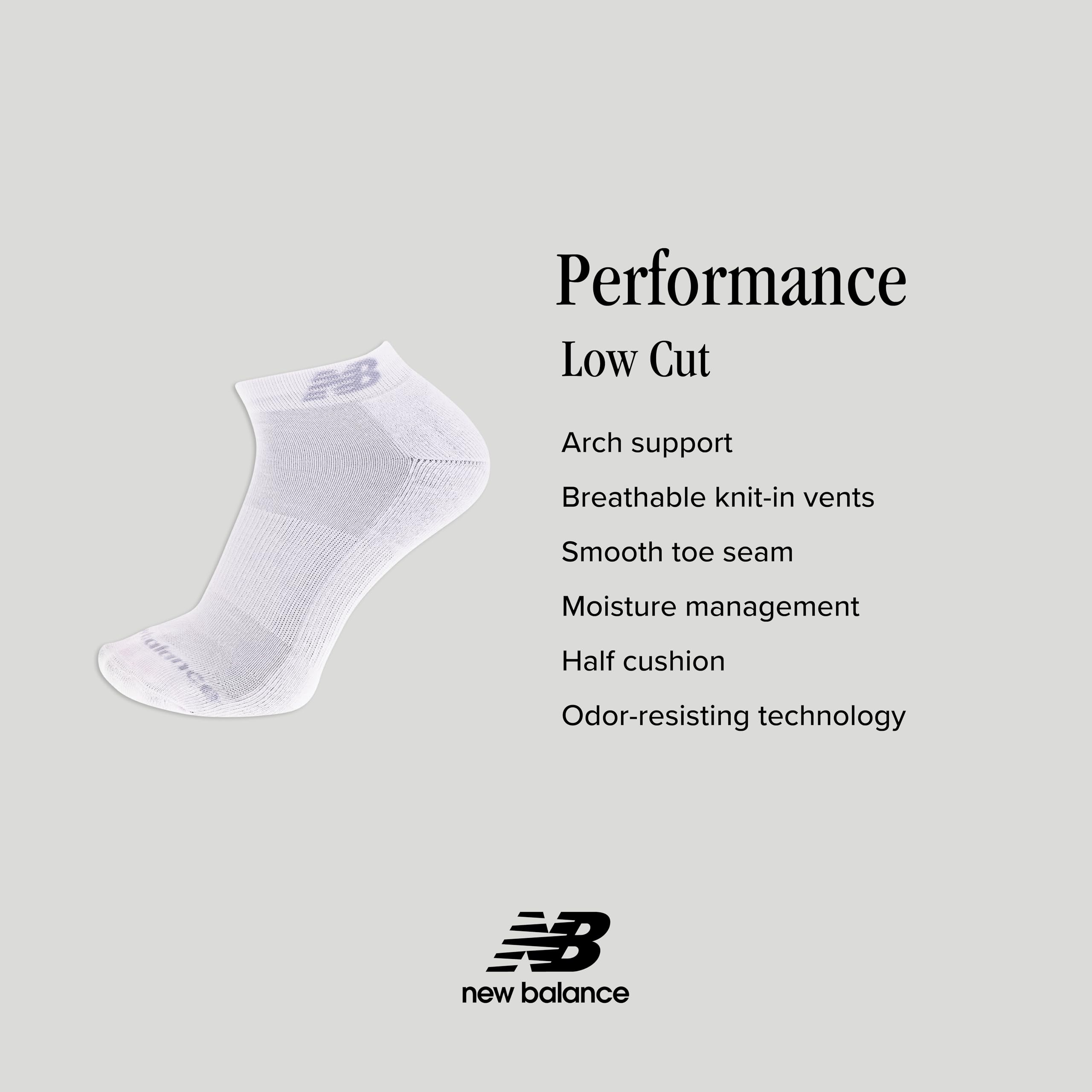 New Balance Calzini sportivi da uomo a compressione con cuscino a compressione (confezione da 6)