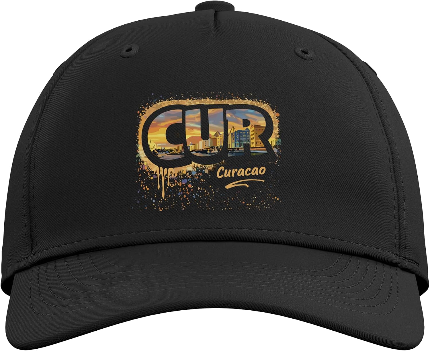 Curacao Street Art Travel Design Adjustable Baseball Hat