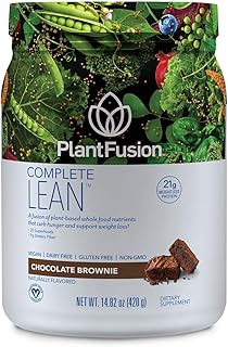 Complete Lean Plant Based Protein Powder - Prebiotic Fiber, Superfoods & Digestive Enzymes - Vegan, Gluten Free, Soy Free, Non-GMO - Chocolate Brownie 1 lb