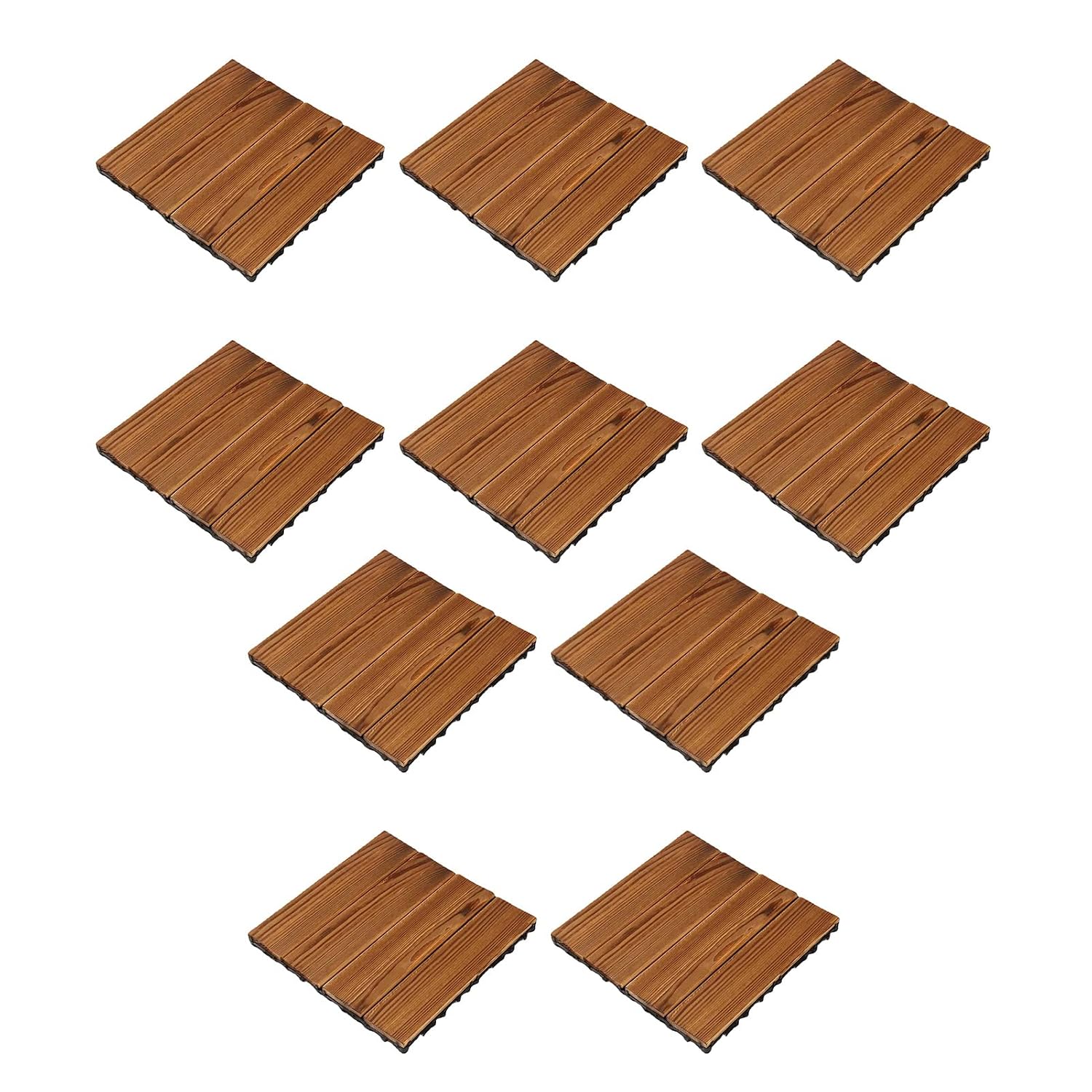 Keenso Outdoor Wood Floor Covering Tiles Upgraded Base Splicing Flooring Tiles for Sunshine Room Balcony