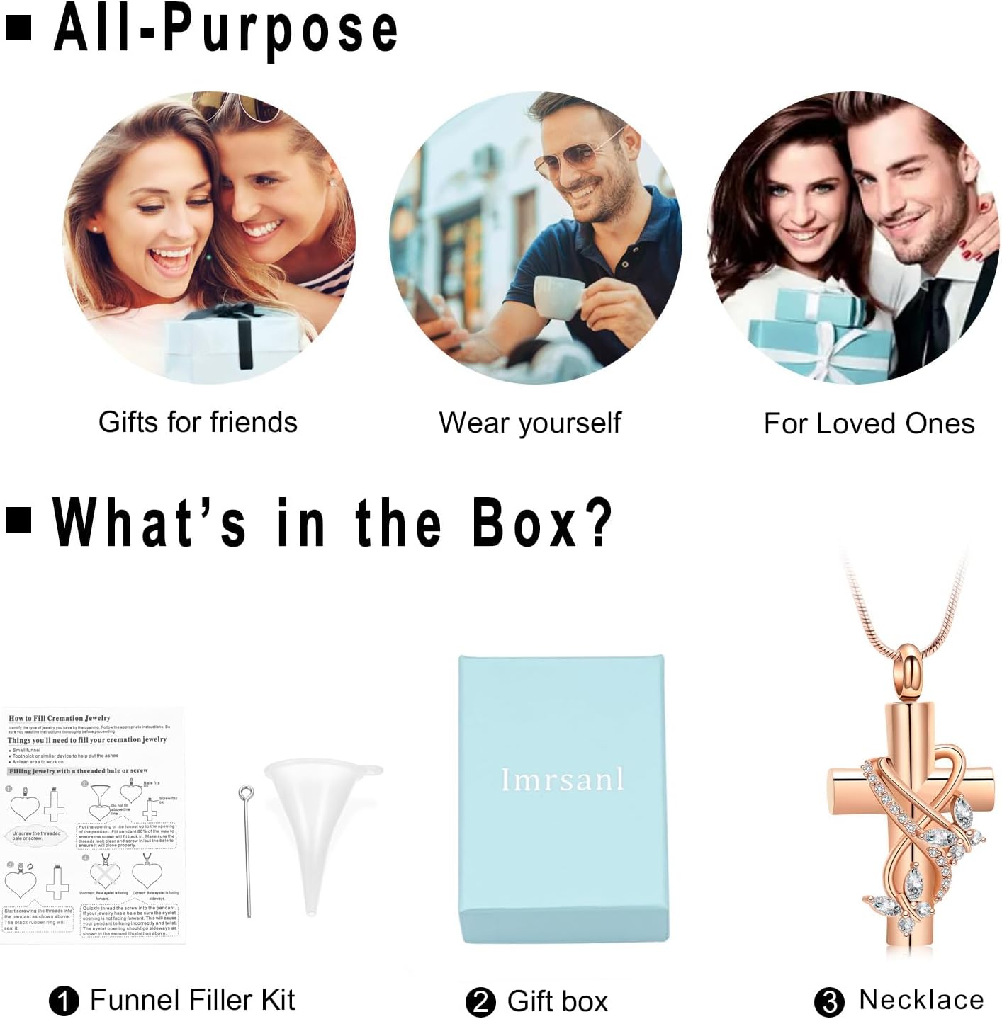 Imrsanl Butterfly Cross Urn Necklace for Ashes Men Women Cremation Jewelry Ashes Pendant for Human Memorial Ash Jewelry - Image 7